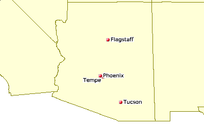 [Map of Arizona Juggling Clubs]
